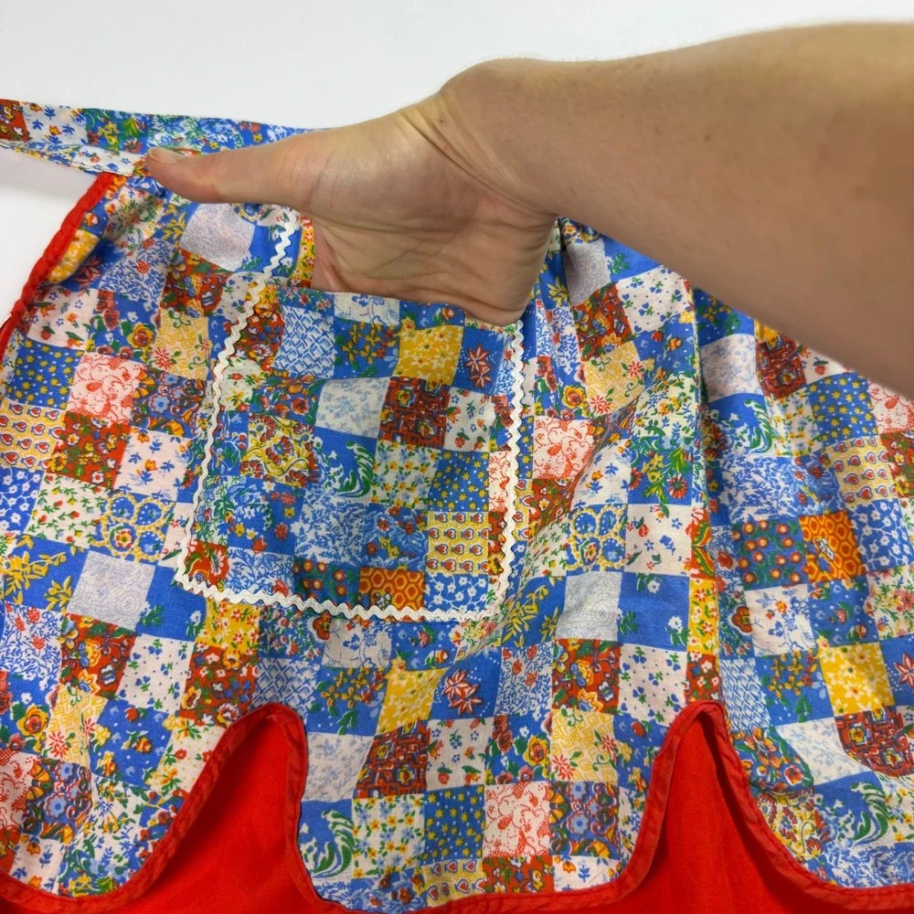 Artistic Creation Vintage Cottagecore Kitsch Women Half Apron Patchwork Floral